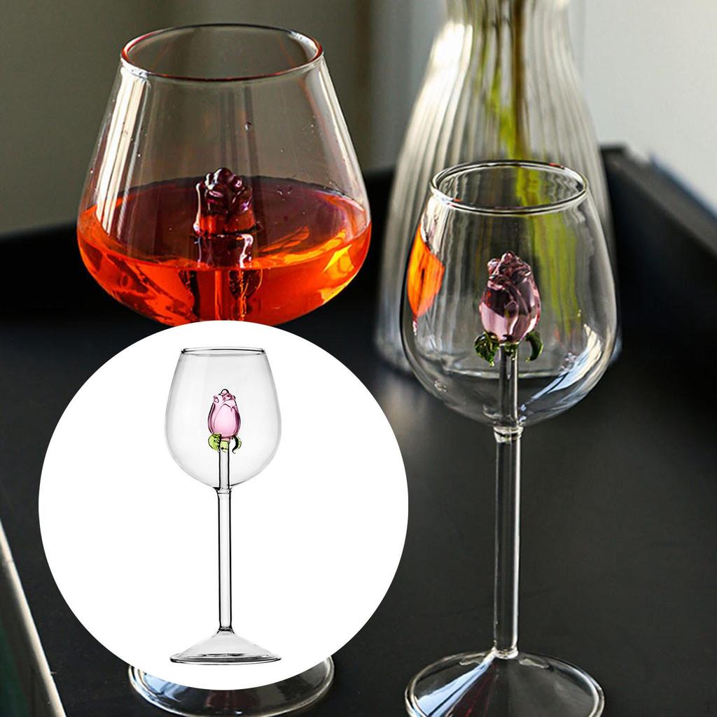 Rose Wine Glasses Beverage Cups Wedding Cocktail Glass for Home Events 300ml