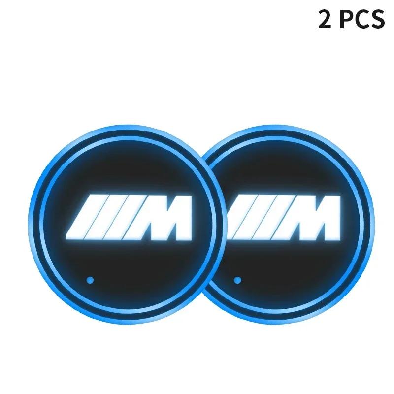 1/2PCS Car USB Charging Luminescent Cup Pad Interior Atmosphere Lamp For BMW E46 E85 E60 F10 E39 F30 E36 F20 E87 E90 E70 X3 X5