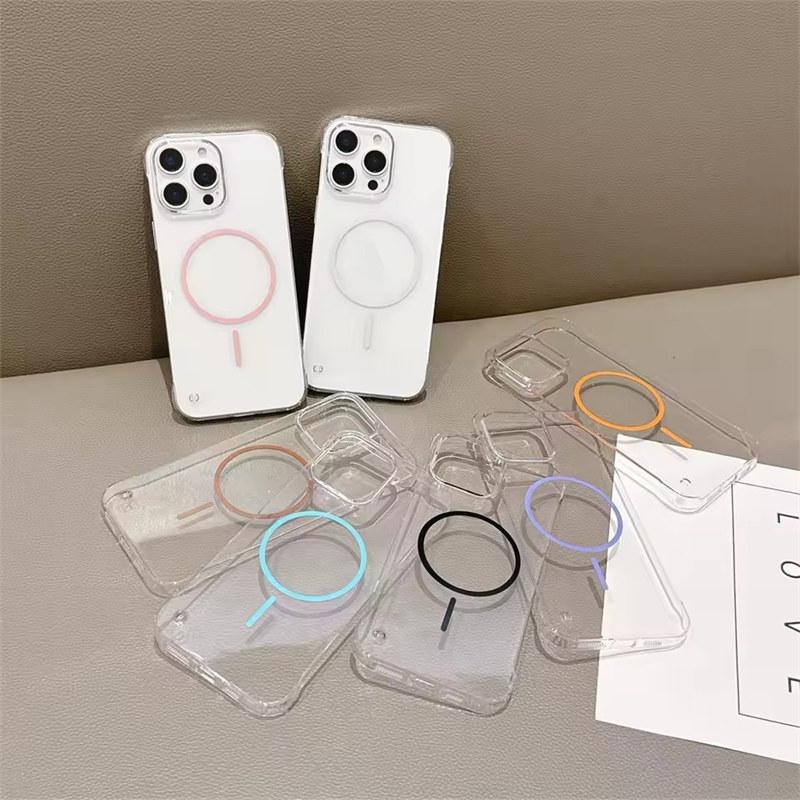 Slim Frameless Clear Hard PC For Magsafe Case For iPhone 16 15 14 13 12  Pro Max Plus Cooling Magnetic Wireless Charging Cover