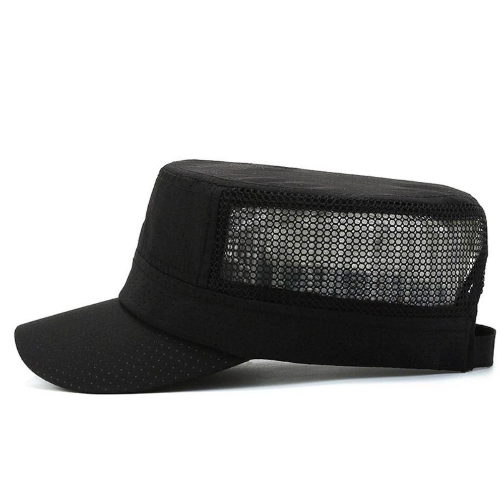 

Adjustable Baseball Cap Anti-UV Flat Top Cap Spring Summer Cadet Hat Men