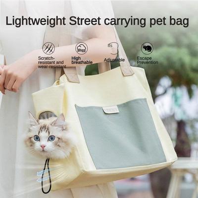 Cat Bag Cat Diaper Bag Portable Canvas Portable Shoulder Bag Cat Bag Exposed Cat Dog Outing Artifact