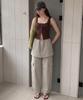 Seutaetigbeullum 2Way Layered Wrap Cargo Wide Pants (Dark Gray)