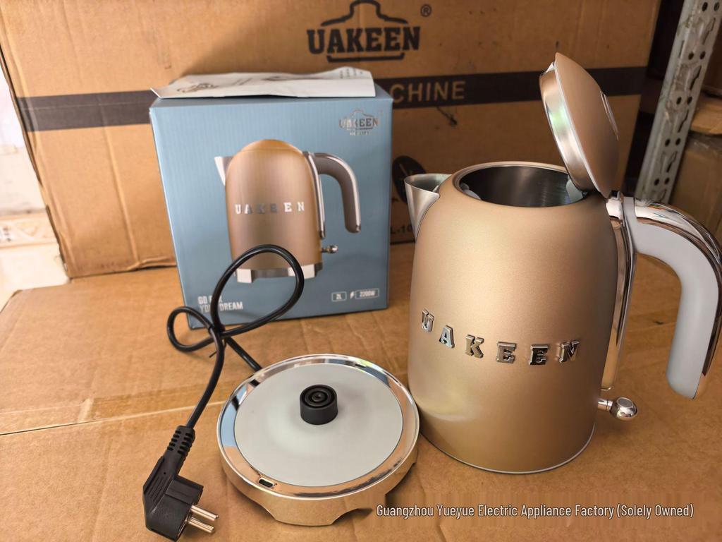 Bollitore Elettrico Lussuoso UAKEEN da 2L in Acciaio Inossidabile con Coperchio Interno in Acciaio