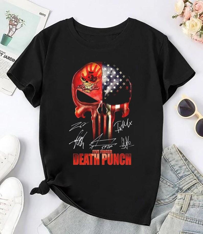 Skull Five Finger Death Punch Band Shirt Five Finger Death Punch 2024 Tour Shir Unisex T-Shirt XXXL