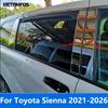 For Toyota Sienna -2025 2026 Stainless Steel Window Sill Center B C Pillar Posts Cover Trim Exterior Accessories Car Styling