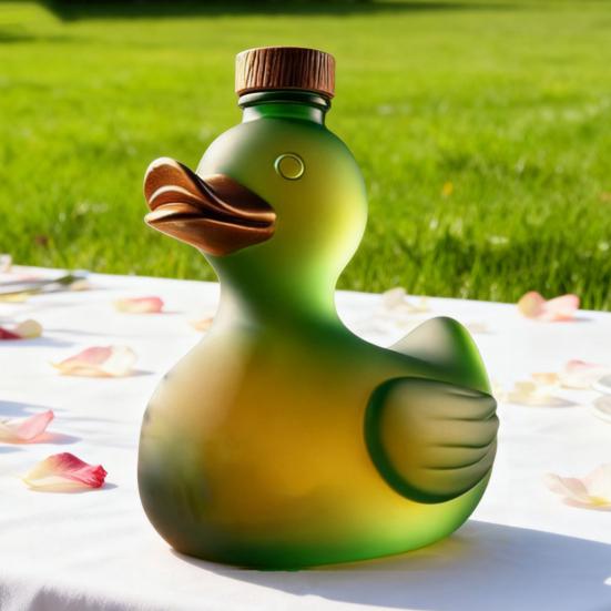 Skleněná láhev na kachní whisky Zvířecí karafa Zábavná láhev na víno ve tvaru kachny Objem 100 ml Umělecká karafa Dekorace pro bar Domov Kancelář