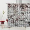 3D Printing Brick Pattern Shower Curtains Set Vintage Stone Brick Wall Polyester Fabric Hanging Curtain Bathroom Curtain Hooks