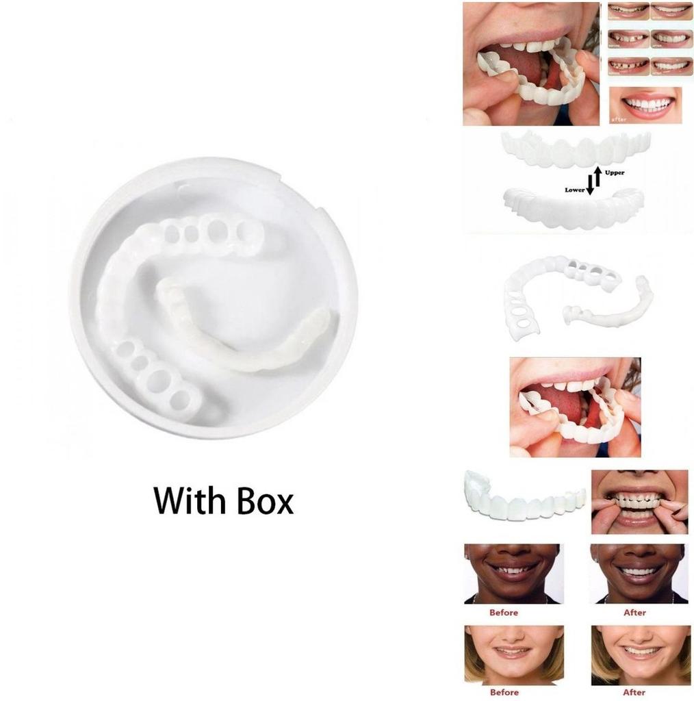 Upper Teeth Lower Dental Veneers Denture Tooth Cover Simulati Set