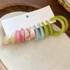 6Pcs/Set Trendy Fashion Pink Green Acrylic Resin C-shaped Hoop Earring Sets Female Elegant Daily Party Jewelry Accessory Gifts