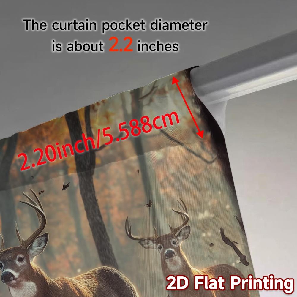2pcs, 2D FLAT PRINTING Curtains (Without Rod) AutumnDeerHaven Light Filtering Chic Curtains Versatile Polyester Curtains All