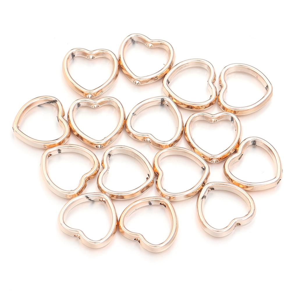 100 Stück 5 Stile Hohlrahmen Umwickelte Perlen CCB Mehrform Perlenverbinderringe für Schmuckherstellung DIY Armband Halskette Zubehör