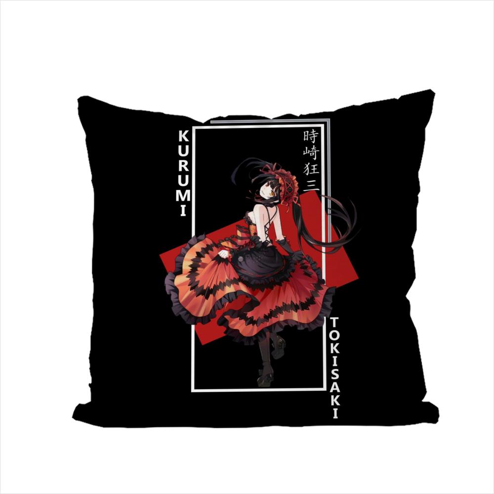 Tokisaki Kurumi Kissenbezug Für Auto Sofa Dekoratives Zuhause Zweiseitiger Druck Plüsch Quadratisch Wurfkissen Kissenbezug