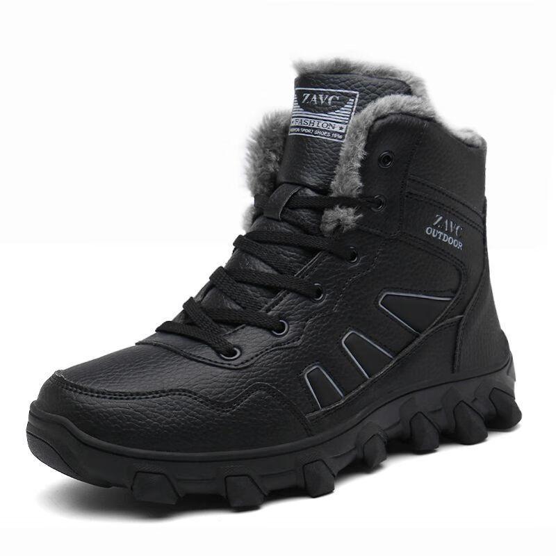 ANZUEN Men s Winter Waterproof High-Top Outdoor Snow Boots 46