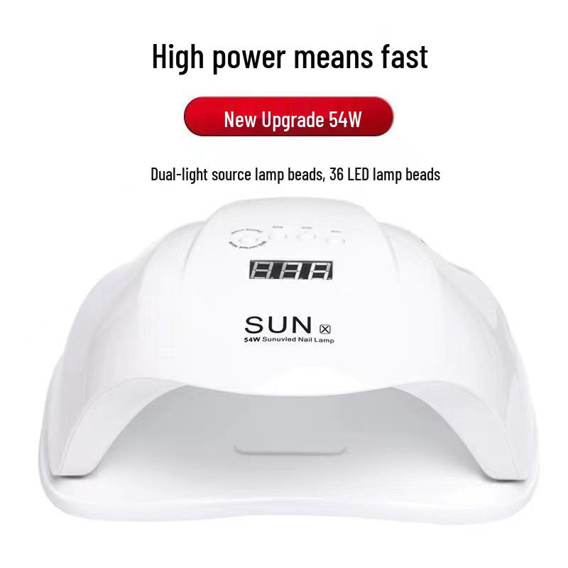 54W Smart LED Nail Lamp: Quick-Dry Gel Nail Polish Dryer with SUNX Technology