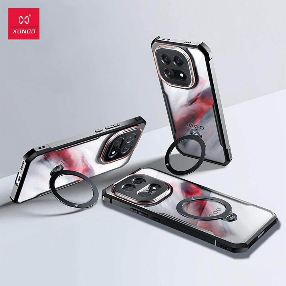 XUNDD Pro Vivo iQOO 15 Pouzdro Nárazuvzdorné Pouzdro s Airbagy Luxusní Zadní Kryt s Otočným Magnetickým Držákem