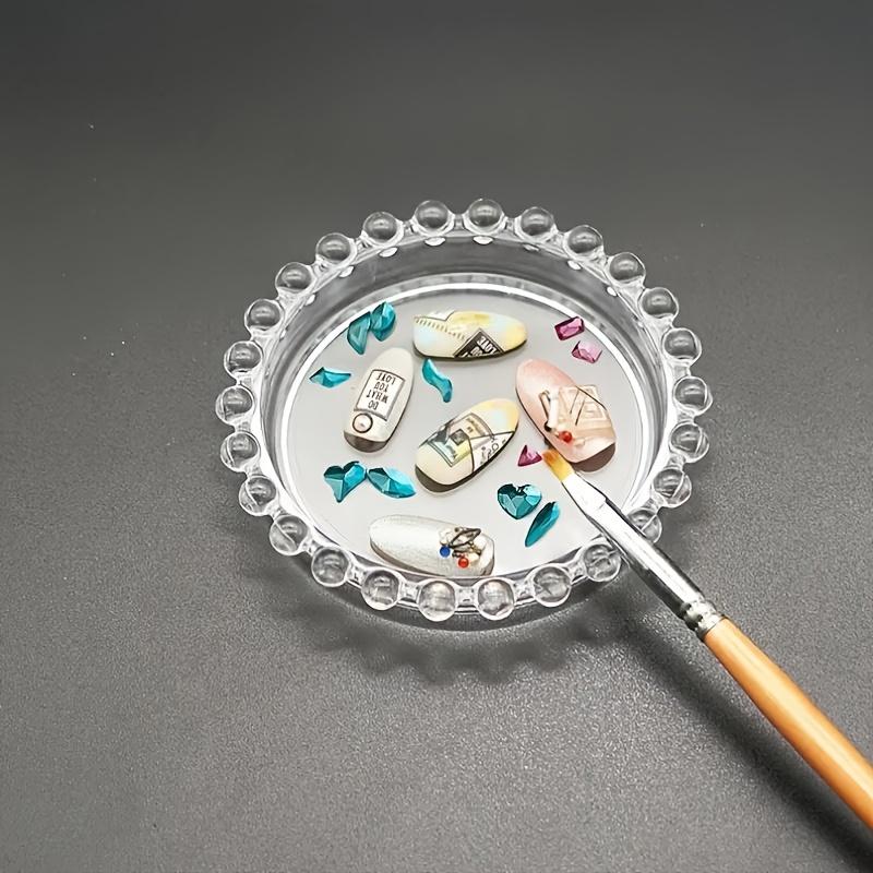 Nail Jewelry Storage Bead Tray Nail Polish Rack Transparent Plate Gem Display Process Palette Round Acrylic Nordic Style Crystal Plate, Jewelry Trays