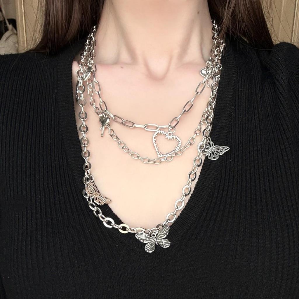 Y2K Spicy Girl Dark Star Leather Choker Necklace - Pure Desire Clavicle Chain