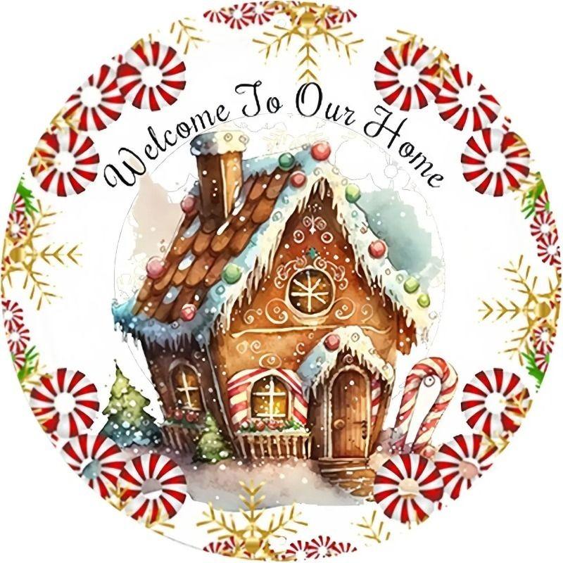 Hexenbesen Halloween Schild, Runde Aluminium Wandplakette 20x20cm