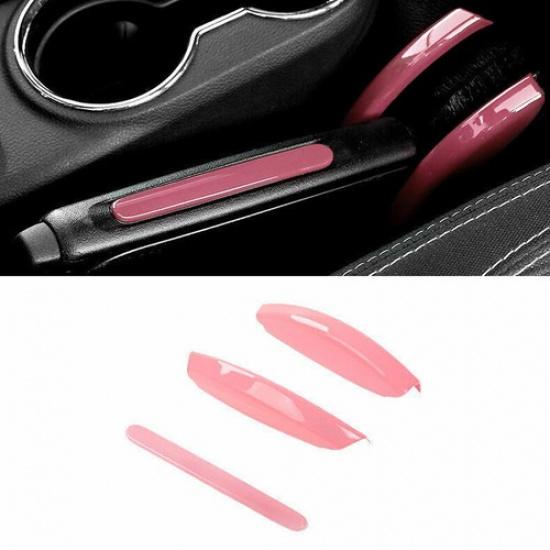 For Jeep Wrangler JK 11-17 Bright Pink Middle Console Handbrake Frame Cover Trim