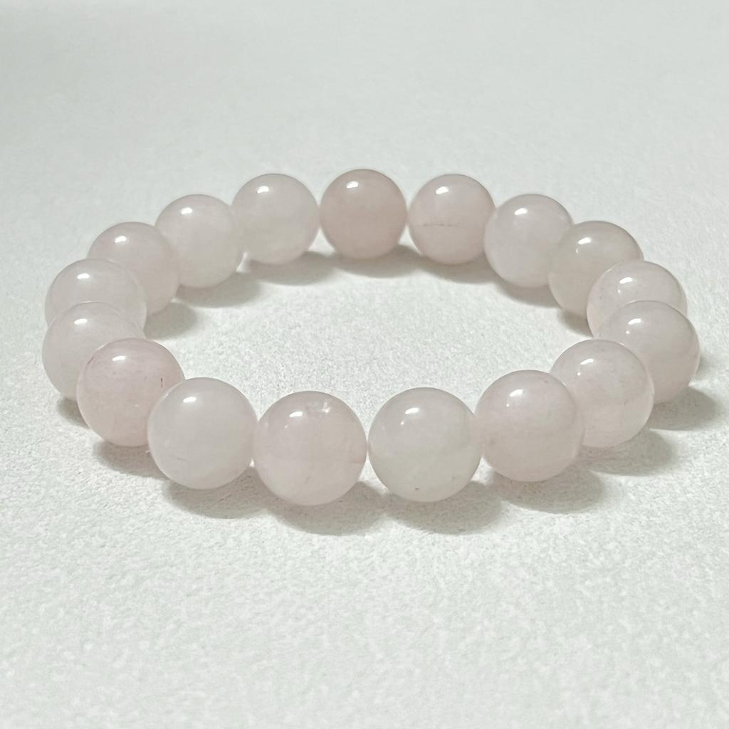 Pink Crystal Bracelet for Women 8mm Round Beads Beaded Bracelets 10mm Semi-Precious Gemstone Bangle Jewelry Gifts