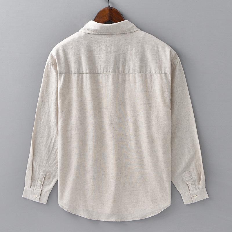 Men's Linen Business Casual Long Sleeve Shirt - Spring/Summer Versatile Cotton Linen Top