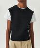 Leuba Cotton Slub Boucle Knit Vest - Black