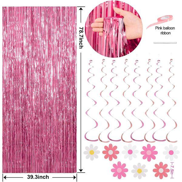 Pink Red Party Decorations kits for Girls Women with Happy Birthday Banner,