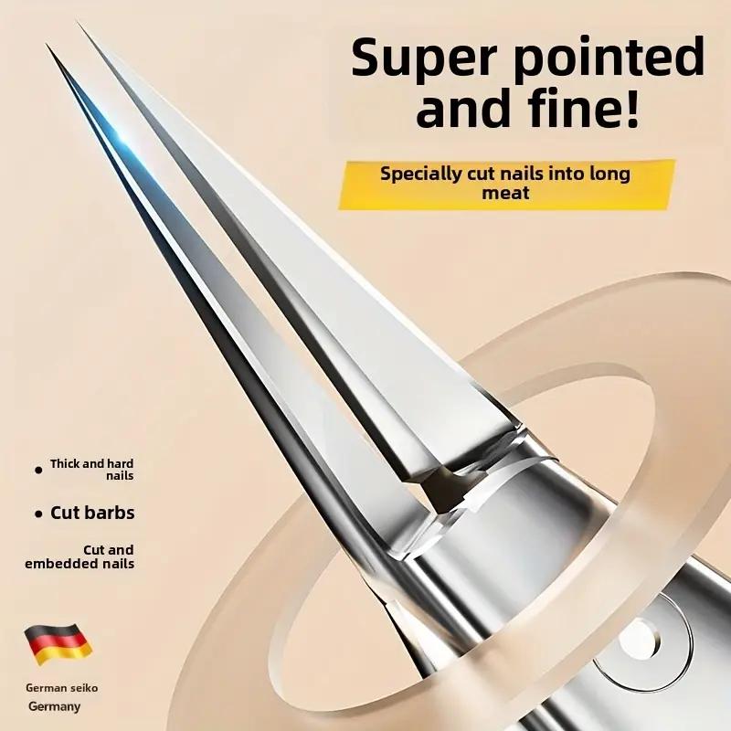 Professional Stainless Steel Toenail Clippers - Sharp Straight Blade for Ingrown Nails, Modern Design, Precise Trimming Tool