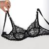 Deep V Sexy Underwear Ultra Thin Bra Set Plus Size Brassiere Women Lingerie Lace Embroidery Transparent Bra
