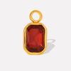 6pcs Different Color Stainless Steel Rectangle Charms For Jewelry Making Supplies Luxury Glass Stone Pendant Charm DIY Earrings
