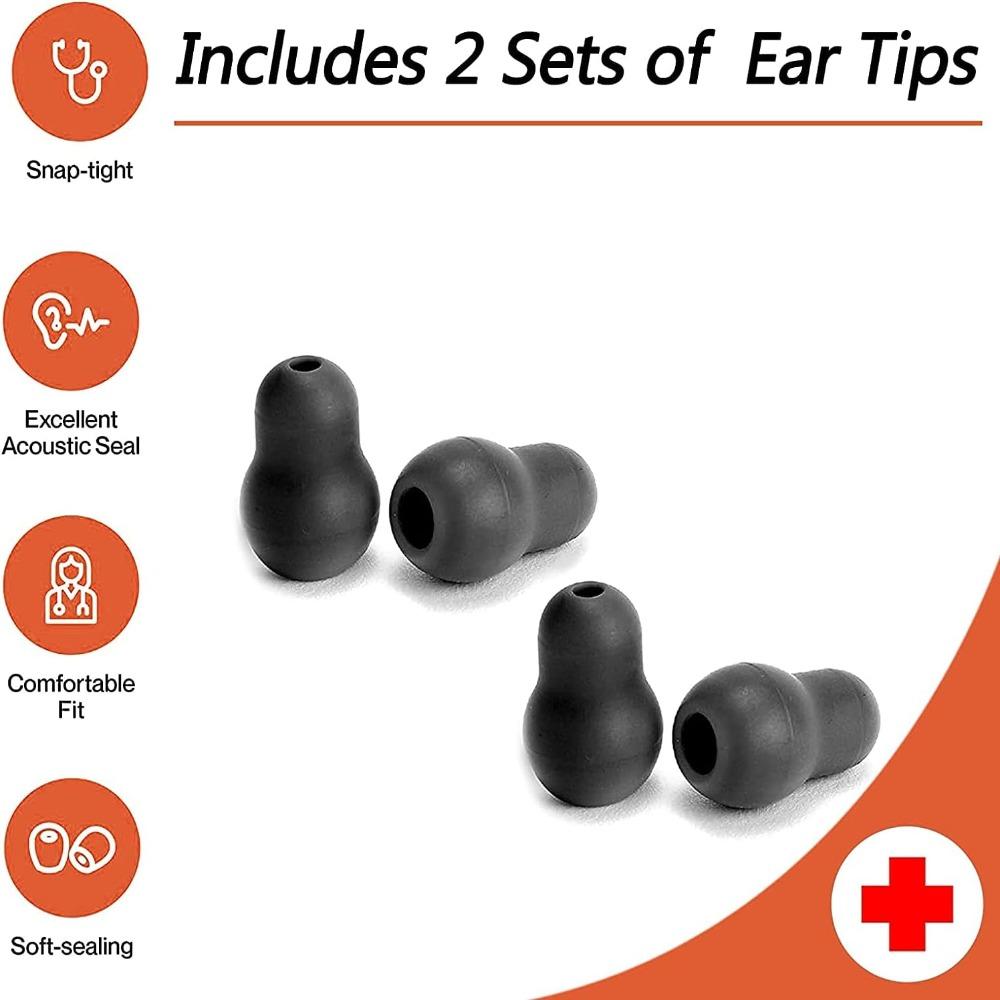 4Pcs Silicone Silicone Ear Tips Gray Black Stethoscope Ear Pieces Cardiology IV Parts