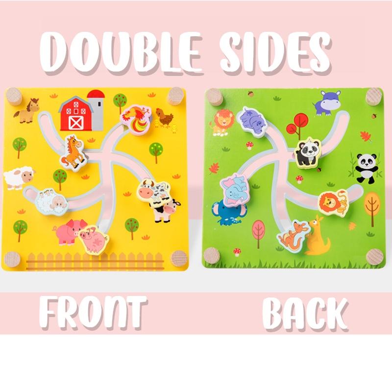 Children's Wooden Track Maze Toy For Brain Training And Logic Thinking Ages 1-3