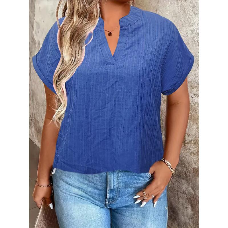 2026 New Women's V-neck Pullover Solid Color Pocket Bat Sleeve Casual Elegant Top for Women