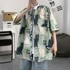Summer Small Fresh Short Sleeved T Shirt Men and Women Couple Tide Brand Retro Cartoon Cat Printing Half Sleeve T Shirt