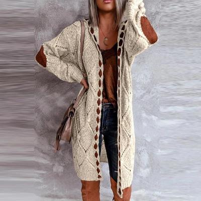 Cardigan à manches longues pour femme, pull, manteau, décontracté, à capuche, Vintage, élégant, pardessus, automne hiver