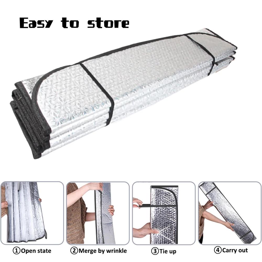 Car Windshield Sunshades Foldable Car Sun Shade Anti-UV Protection Sunshade Window Front Visor Cover Curtain Auto AccessoriesWindshield Sunshades 1