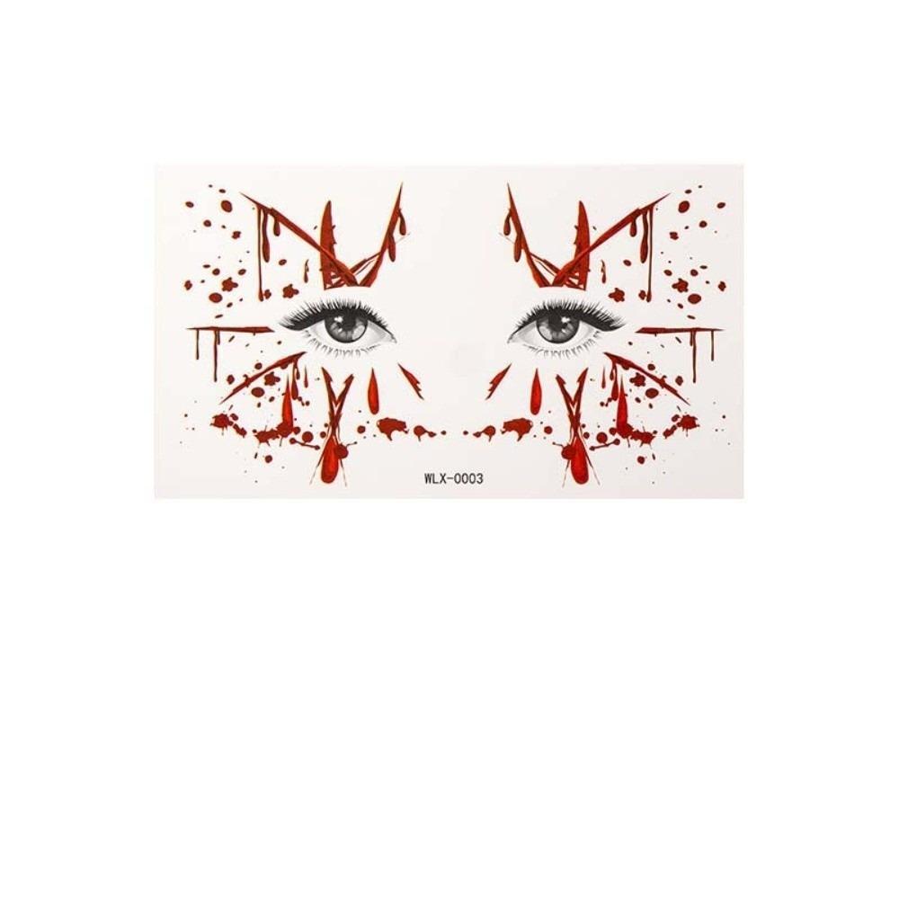 Pumpkin Halloween Face Temporary Tattoo Waterproof Body Art Scar Stickers Kids Adult Make Up