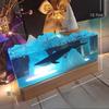 Montagna Blu Balena Casa della Guarigione Atmosfera Decorazione Oceano Balena USB Luminescente Resina Ornamento da Tavolo Unico Regali per Feste