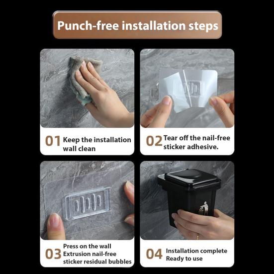 Trash Can Ashtray with Lid Removable Stainless Steel Inner Heavy Duty No Drill Wall Mount Home Office Countertop Decorative Ash Holder Storage Box