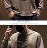 Men's Heavyweight Retro Washed Long-Sleeve T-Shirt - Autumn Edition, Loose Fit, Round Neck, Trendy American Print