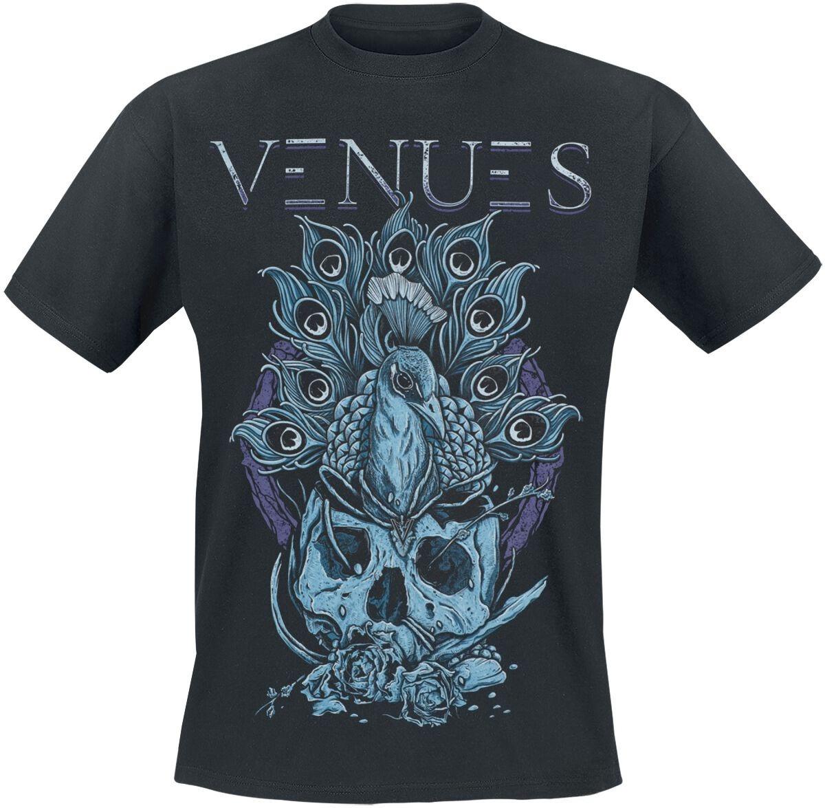 Venues Peacock Skull Rose Print T Shirt 100 Cotton Unisex Melodic Deathcore Dark Theme Streetwear M