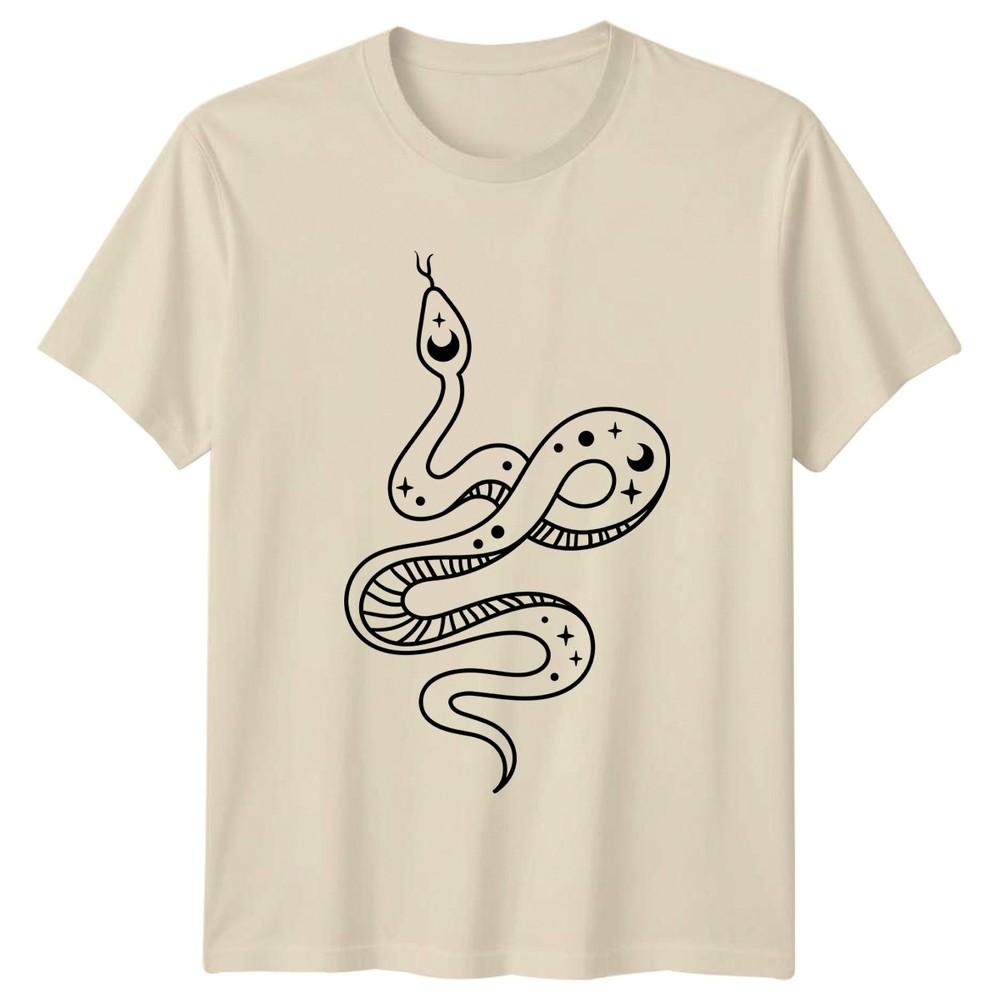 Celestial Snake Moon Stars Witchy TShirt Reptile Animal Birthday Gift