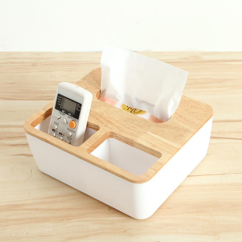 Modern Tissue Box with Wooden Cover Home Office Decoration Tissue Case Minimalist Style Paper Rack Napkin Tissue Holder