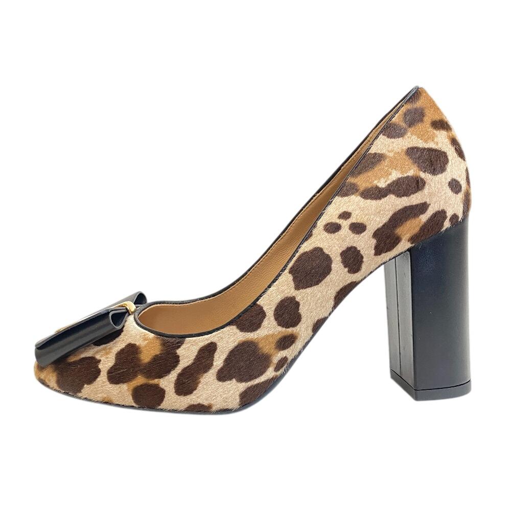 Salvatore Ferragamo Vara Ribbon Leopard Pattern Harako pumps multicolor Harako Women Used 21100₽
