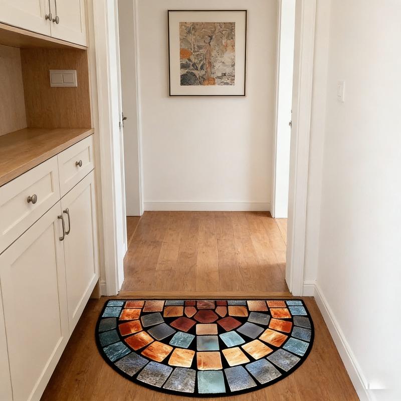 Thick Soft Non-Slip Door Mat, Artistic Polyester Floor Mat for Home Decor, Perfect for Porches & Living Rooms