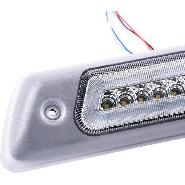 GRAND ORANGE LED 3rd Third Brake Light Compatible With 2009-2014 Ford F150 High Mount Rear Brake Stop Light Cargo Lamp Chrome Housing Clear Lens