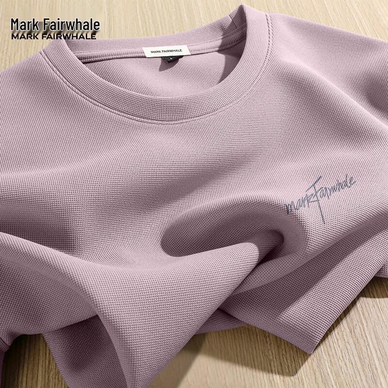 MARK FAIRWHALE Men s Waffle Weave Casual Short Sleeve T-Shirt 4XL