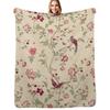 Laura Ashley Flowers Brids Throw Blanket Durable Warm Blanket for Daily Home Use