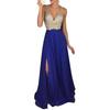Party Sexy Fashionable Women Sleeveless Sequined Deep V Neck Long Skirt Dress
