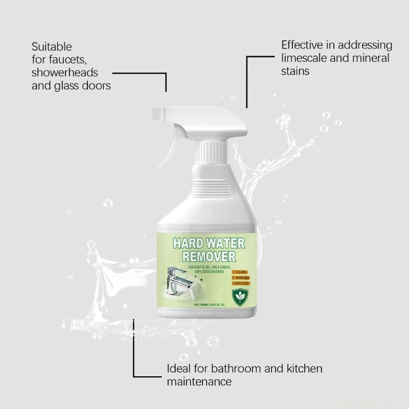 QX2E Universal Hard Water Residues Cleaner 500ML Gentle and Effective Stain Remover For Daily Use On Multiple Home Surfaces